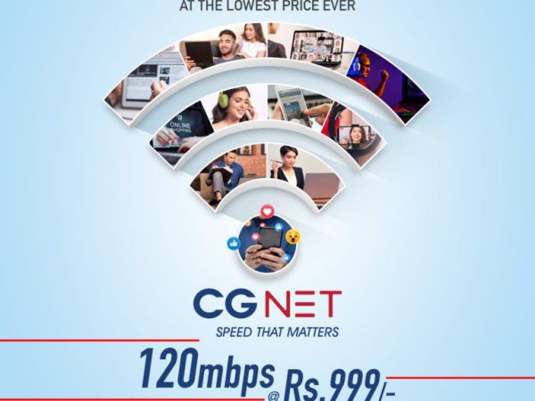 120MBPS Internet Package Launched By CG At Just Rs.&nbsp;999